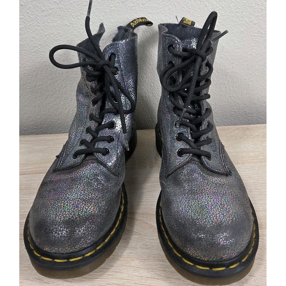 Dr. Martens 1460 Pascal Iridescent Glitter Leather Boots Women's US 8 EU 39 READ